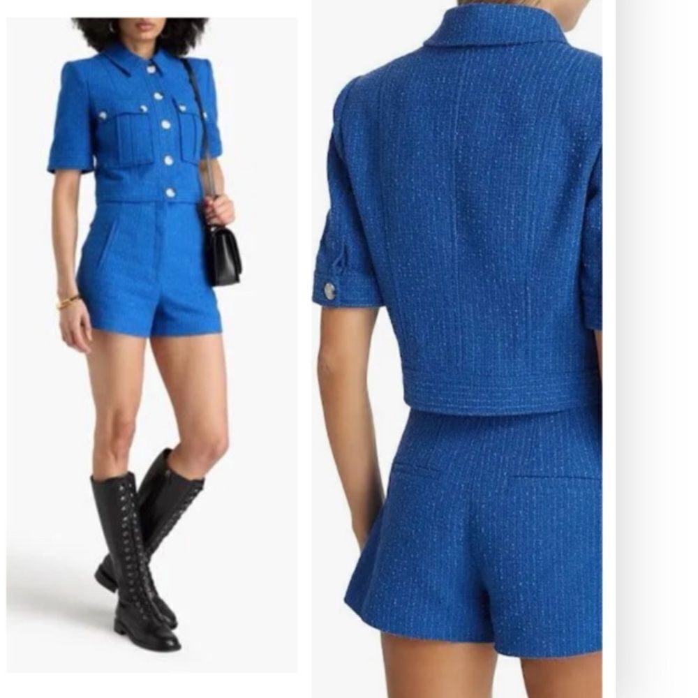 Veronica Beard Rosalina Cobalt Short Sleeve Jacket  $498